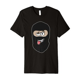 Friendly Thief Mask Tongue Out Bank Robber Gangster Kids Men Premium T-Shirt