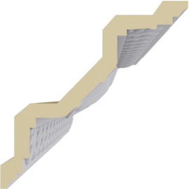 Ekena Millwork SAMPLE-MLD03X03X05EG Egg and Dart Crown Moulding Samples, White