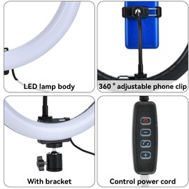 12 Inch Ring Light, 12W 160LED Circle Lights with Ball Head Phone Clip Selfie Ring Light 12W 12 Inch 160LED Ring Light for Makeup