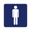 GOOD STUFF Blue Square Bathroom Sign with White Icon, Cute