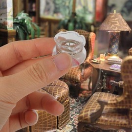 2 Pcs Miniature Fish Tank Toy Mini Round Fish Bowls Resin Goldfish Grass for Dollhouse Desktop Craft Project Decor,Mini Fish Bowl,Dollhouse Decor Accessories