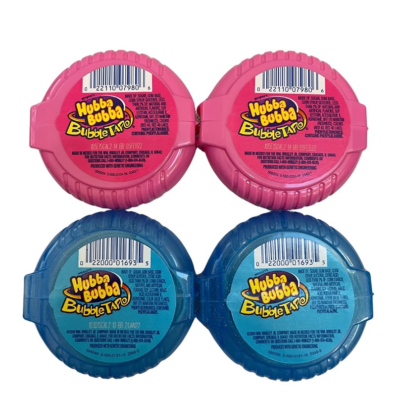 Hubba Bubba Original Bubble Tape and Sour Blue Raspberry Bundle