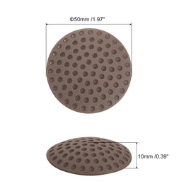 uxcell 4Pcs Door Stopper Wall Protector, 50mm/2" Brown Self Adhesive Bumpers PVC Doorknob Buffer Guard for Home Office Door Stop
