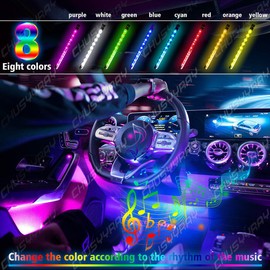CHUSYYRAY RGB LED Glow Car Interior Lamp Under Dash Footwell Seats Inside Lighting USB