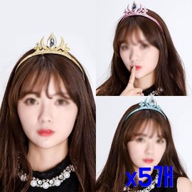 Festival Decoration Winter Princess Party Headband x5 Halloween Winter Princess Headband (Gold)