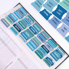 Only Zest Bible Tabs for Women, Men, Kids, Bible Index Tabs, 90 Large Print Laminated Labels for 66 Books, 24 Customizable, Easy-to-Read Dividers, Scripture Navigation, Blue