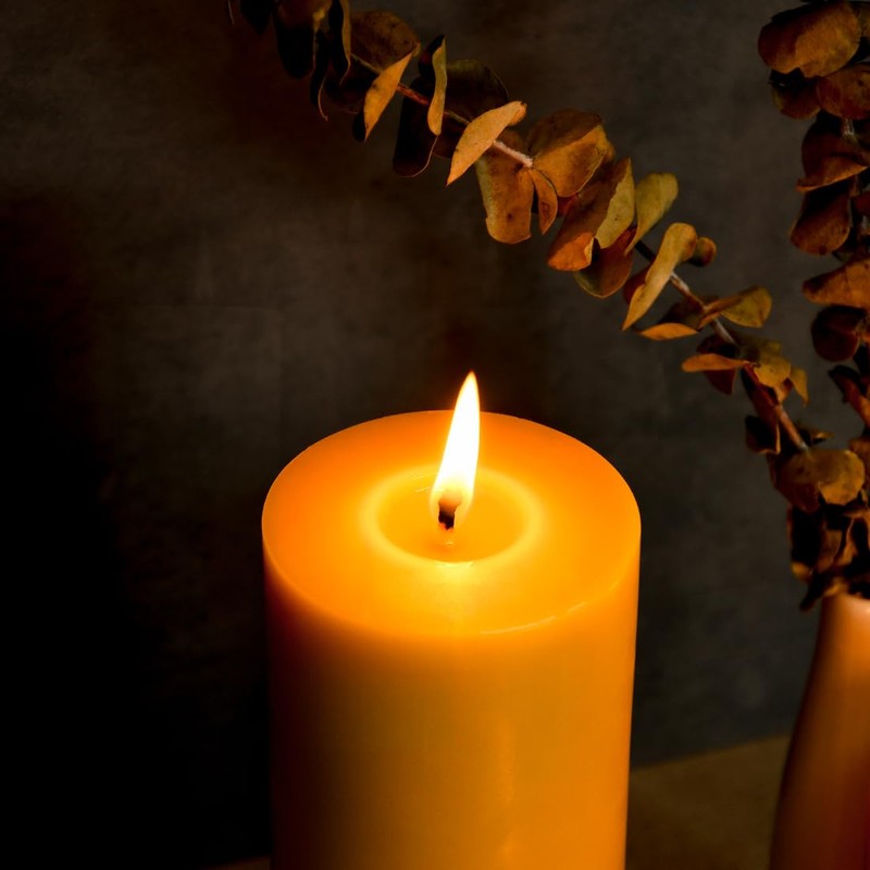 3PCS 3"x 3" Beeswax Pillar Candles, Made of Pure Natural