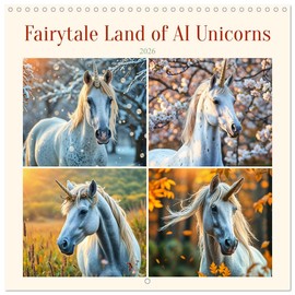 Fairytale Land of AI Unicorns (Wall Calendar 2026 12" x 24" / 30 x 60 cm (open)) CALVENDO 12 Month Wall Calendar