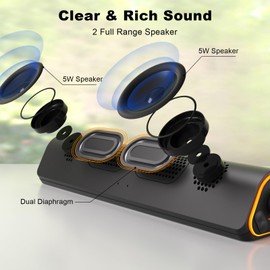 SOULION R50 Bluetooth Computer Speakers, 3.5mm PC Sound Bar for Desktop Monitor, Wired USB Powered & Colorful LED Lights with Switch Button, Surround Sound Soundbar PC Spearkers for Computer