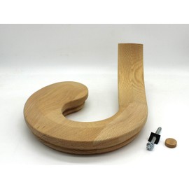 7730 Left Hand Volute, 6701 Series, Hardwood Red Oak Stair Handrail Part