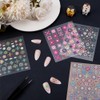 CRASPIRE 4 Sheets Boho Nail Art Stickers 5D Embossed Pink