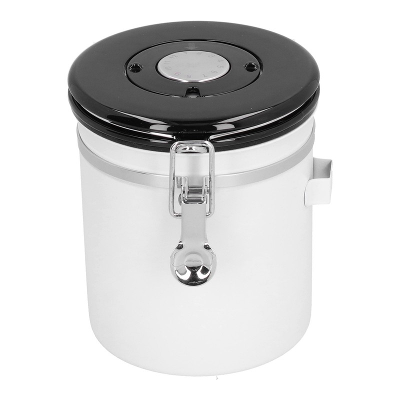 Sealing Container with Spoon Stainless Steel Coffee Beans Canister with