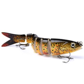 Trout Bait, Perch Bait, Pike Bait, Rubber Fish Fishing Wobbler, 3D Artificial Bait, Artificial Bait, Wobbler, Pike, Lifelike Fishing Bait, for Freshwater, Salt Water, Trout, Perch (A01)