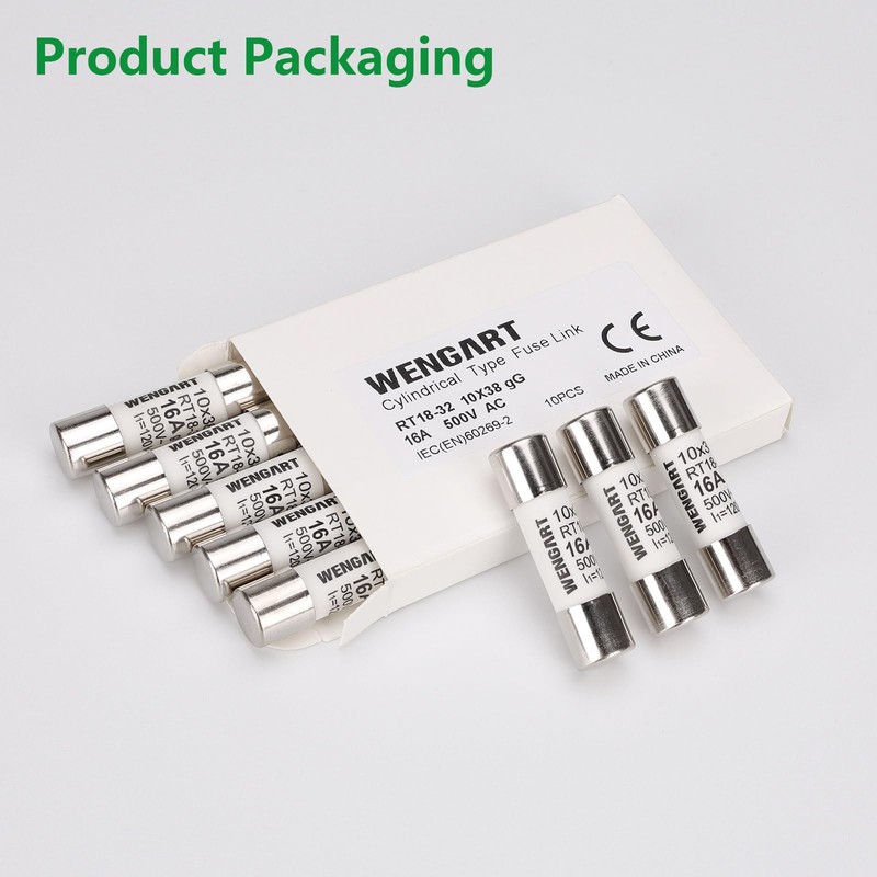 Wengart AC Cylindrical Fuse Link RT18-32 (RO15), AC500V 16A, 120kA,
