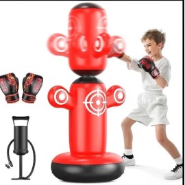 Unbranded Rotatable Punching Bag 360 Inflatable Boxing Toy With Gloves Pomp & 6 Targeted