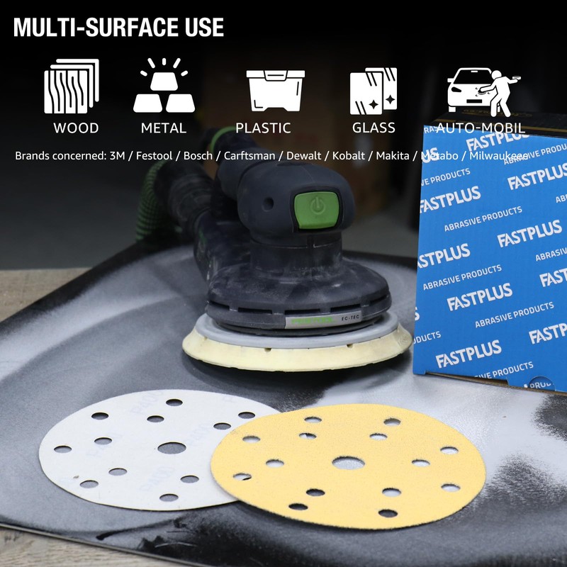 150mm Sanding Discs,6 Inch 15 Hole Sanding Discs,Hook and Loop