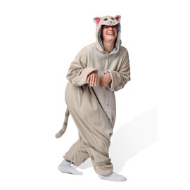 Tabby Cat Kigurumi Unisex Adult Onesie Pajamas Animal One Piece Costume Cosplay Sleepwear Tabby Cat Kigurumi Unisex Adult Onesie Pajamas Animal One Piece Costume Cosplay Sleepwear
