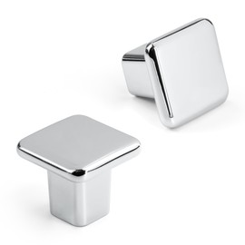 HESTIA HARDWARE 10 Pack Chrome Square Kitchen Cabinet Knob | Chrome Cabinet Knobs | Square Cabinet Knobs, Dresser Knobs and Knobs for Cabinets and Drawers (Z16.10.P)