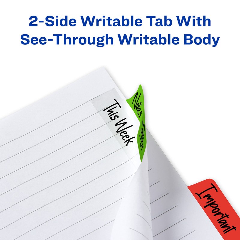 Avery Margin Ultra Tabs, 2.5" x 1", 2-Side Writable, Assorted