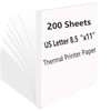 200 Sheets, Thermal Printer Paper 8.5 x 11 Inches, Single
