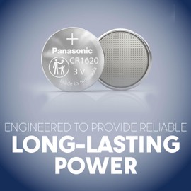 Panasonic CR1620 3.0 Volt Long Lasting Lithium Coin Cell Batteries in Child Resistant, Standards Based Packaging, 1-Battery Pack