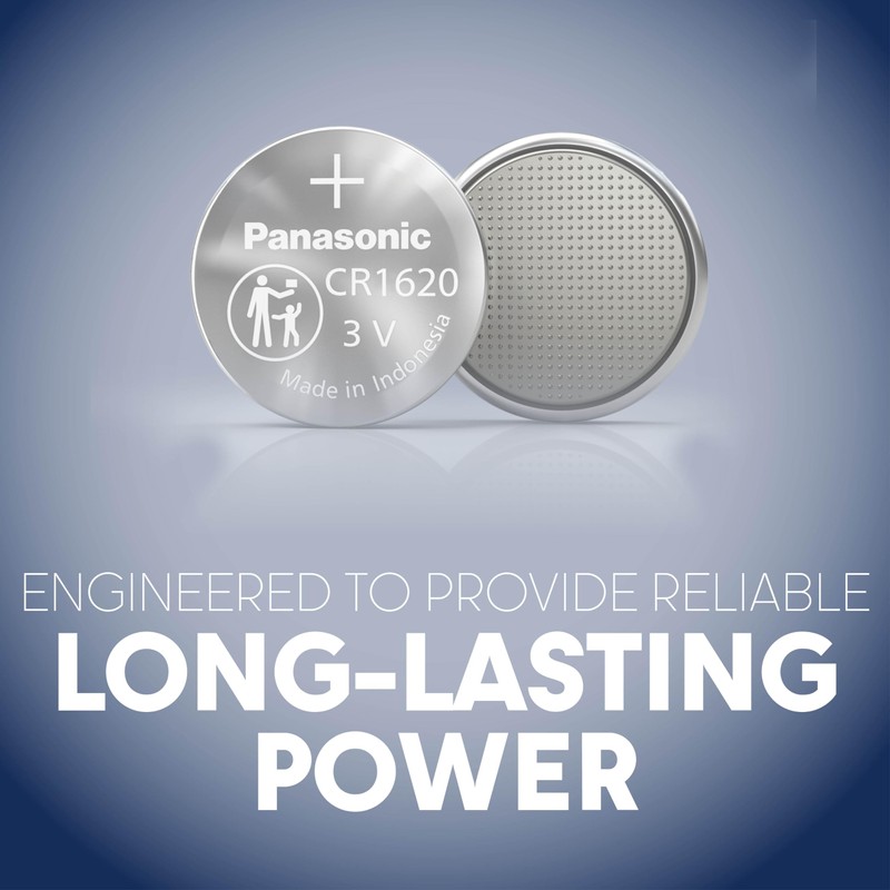 Panasonic CR1620 3.0 Volt Long Lasting Lithium Coin Cell Batteries