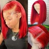 16 Inch Red Bob Wigs Human Hair 13X4 Straight HD