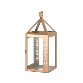 Accent Plus HOME LIGHTING DECOR ROSE METAL FRAME CARING CANDLE LANTERN