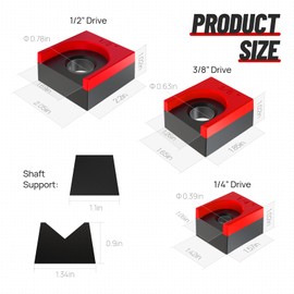 LookFox Ratchet Organizer Kit - 3 pack set, with Strong Magnets, Ratchet Organizer for tool box drawer, Keep Tools Organized, for Garage, Workshop(Red/Black)