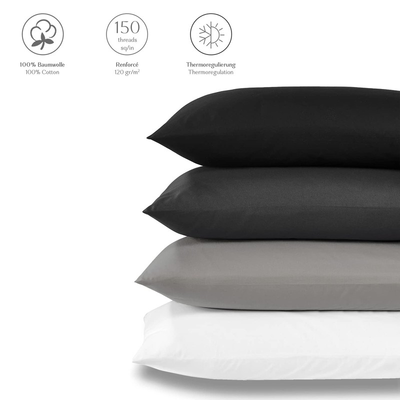 Alreya Set of 2 Renforcé Cushion Covers 60 x 60