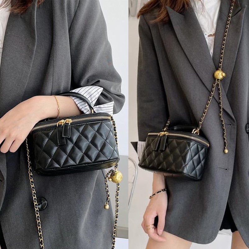 DORIS&JACKY Small Quilted Square Box Crossbody Purse For Women Designer