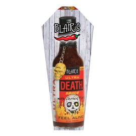 Blair's Ultra Death Sauce 5 Oz - Habanero, Jolokia, Scorpion Peppers - 900x Hotter Than a Jalapeno! - Comes with Skull Key Chain