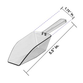 12 Pcs Mini Clear Acrylic Plastic Kitchen Scoops, 14cm Flat Bottom Ice Scoop for Weddings, Ice, Candy Dessert Buffet, Protein Powders, Coffee, Tea