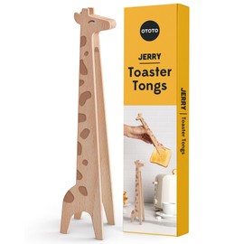 NEW OTOTO Jerry the Giraffe Toaster Tongs - Multipurpose Wooden Tongs for Cooking, Serving Food, Kitchen Gifts, Fun Gifts, Cute Kitchen Accessories, Fun Gadgets