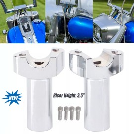 Chrome 3 1/2" Handlebar Risers For Harley Fat Boy Lo Heritage Softail Sportster