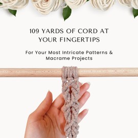 BOCHIKNOT Macrame Cord 4mm x 109yds - Single Strand Macrame Cord - Macrame Cotton Cord - 4mm Macrame Rope Colored Cord for Wall Hanging, Plant Hangers, and Crafts - (Black, 109yds)