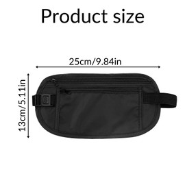 Tabanzhe Money Belt for Travel-Hidden Wallet Passport Holder Waist Pack Anti-Theft Travel Secure Wallet for Men Women Outdoor Sport Cash Money Phone(Black)