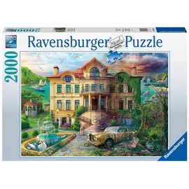 Ravensburger - Cove Manor Echoes - 2000 Piece Jigsaw Puzzle - Stunning Imagery - Bold Colors and Intricate Details of a Sea Manor Then & Now - Premium Quality - Puzzles for Adults