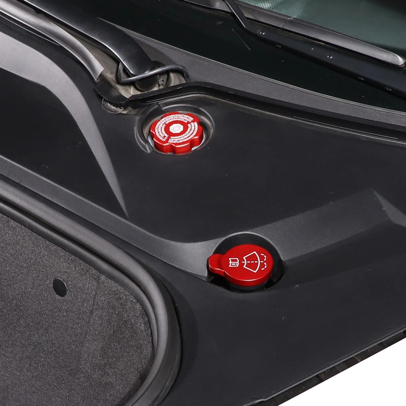 Unbranded 4PCS Red Alloy Engine Oil Cap Radiator Water Tank