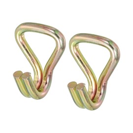 sourcing map Ratchet Double J Strap Hook Load 3306 Lbs Zinc Color for 1.1" Tie Down Strap Webbing Car Truck Trailer Pack of 2