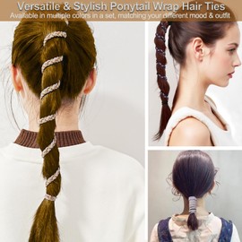 Elastic Spiral Braided Hair Ties for Women and Girls –3 Pack 18”Pony Tails Wrap Hair Tie for Longhair, No-Tangle, Damage-Free Ponytail Holders for Gym, Swimming, Diving, Wind and Water Sports