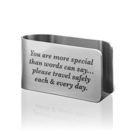 PUVOXHO You are More Special Than Words Can Say Engraved Stainless Steel Car Visor Clip, Travels Visor Car Accessories for Women Men Driver, Driving Safety Prayer Religious Gifts for Family Friend