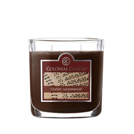 Colonial Candle Tibetan Sandalwood Scented Jar Candle, 2 Wick, 3.5 oz, Mottled Wax Candle