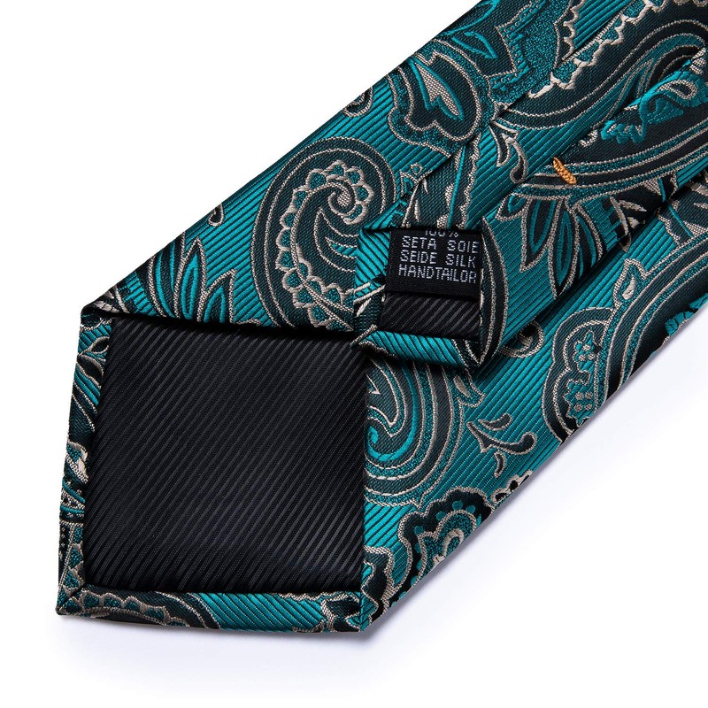 DiBanGu Conjunto de gemelos de seda para hombre con corbata