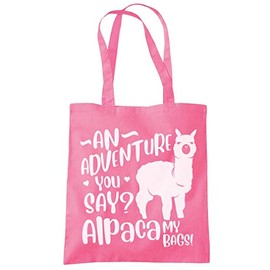 An Adevnture You Say? Alpaca My Bags Animal Humour funny - Tote Shopping Bag - Animal Humour Tote Bag Shopping Bag Reusable Bag Bag For Life Beach Bag Totes One size pink
