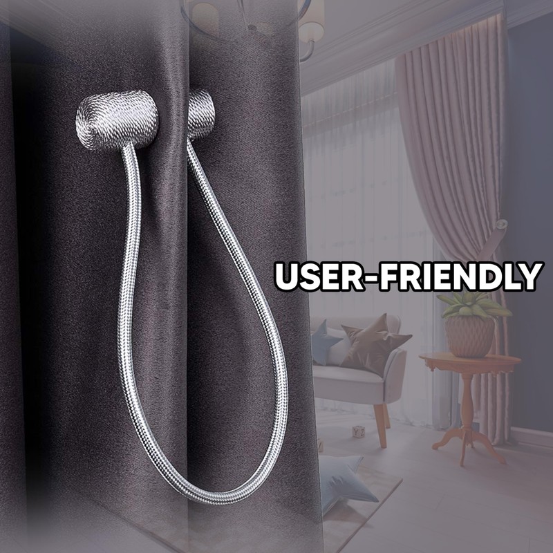 2 Pieces Magnetic Curtain Tie backs, Holdbacks Holders Hooks,Drapes Clips