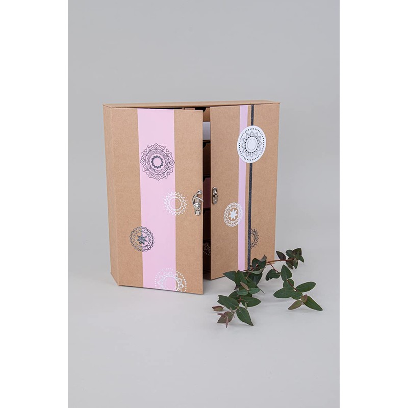 Rayher Small Papier Mache Cupboard with 24 Pull-out Drawers for