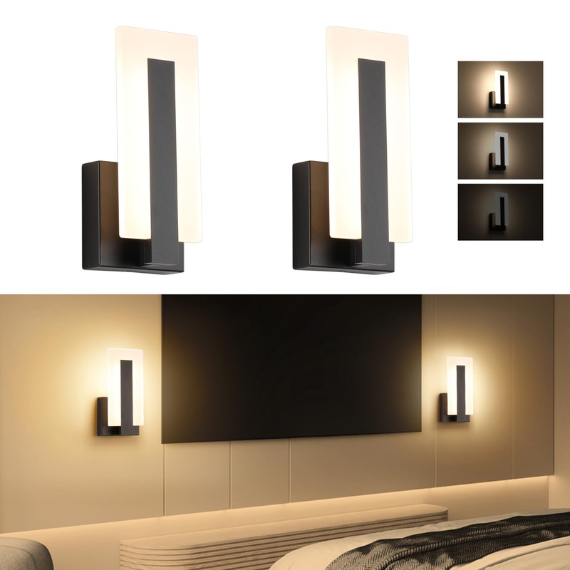 Joosenhouse Modern LED Wall Sconce Dimmable Wall Mounted Lamp Set