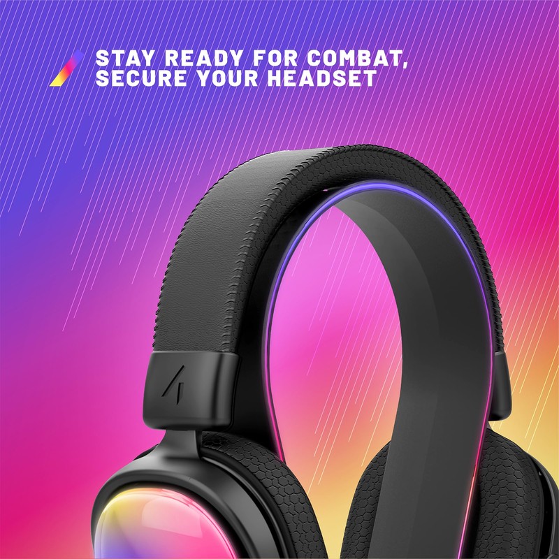 STEALTH Gaming Light Up Charging Headset Stand - Glow Black,
