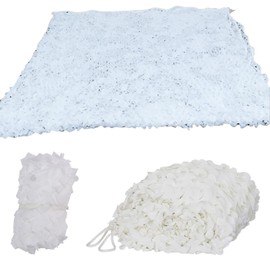 3M*3M Snow White Camo Netting,210D Blinds Camouflage Net,White Outdoor Shade Camouflage Netting for Decorations, Hunting, Camping, Shooting, Car Cover, Sunshade(3M*3M)